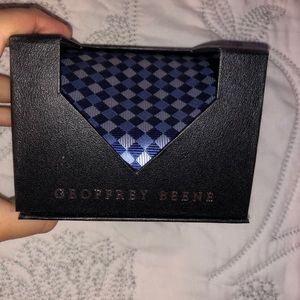 Geoffrey Beene dark blue checker tie